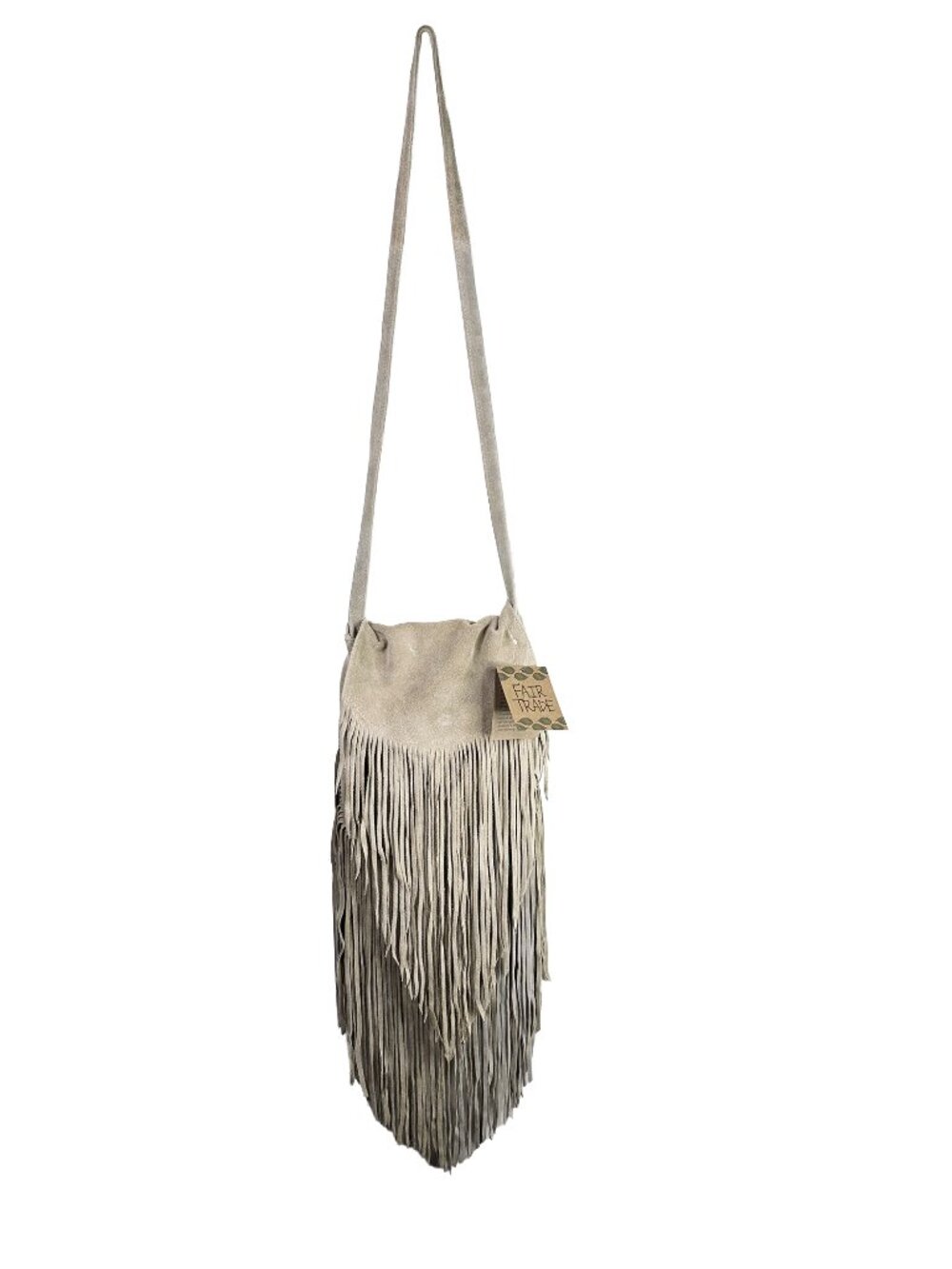 NWT NEW Tan Genuine Suede Leather Fringe Purse Bag Statement Piece Boho - Picture 4 of 11